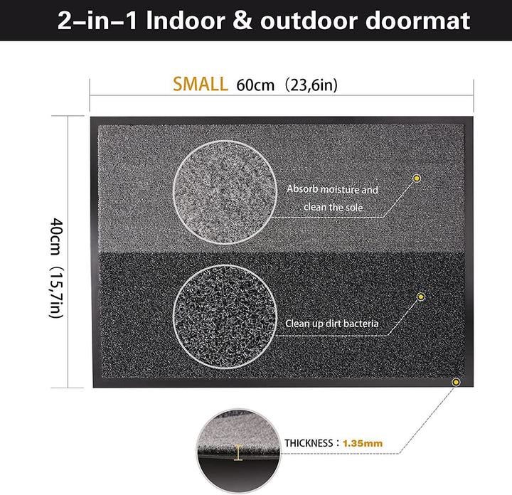 2in1 Indoor & Outdoor 40x60cm Door Mat