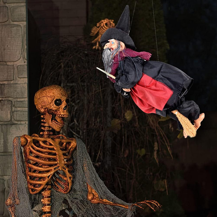 Green Halloween LED Cackling Witch