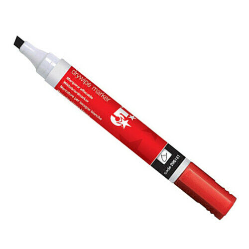 6 Coloured 5 Star Drywipe Markers