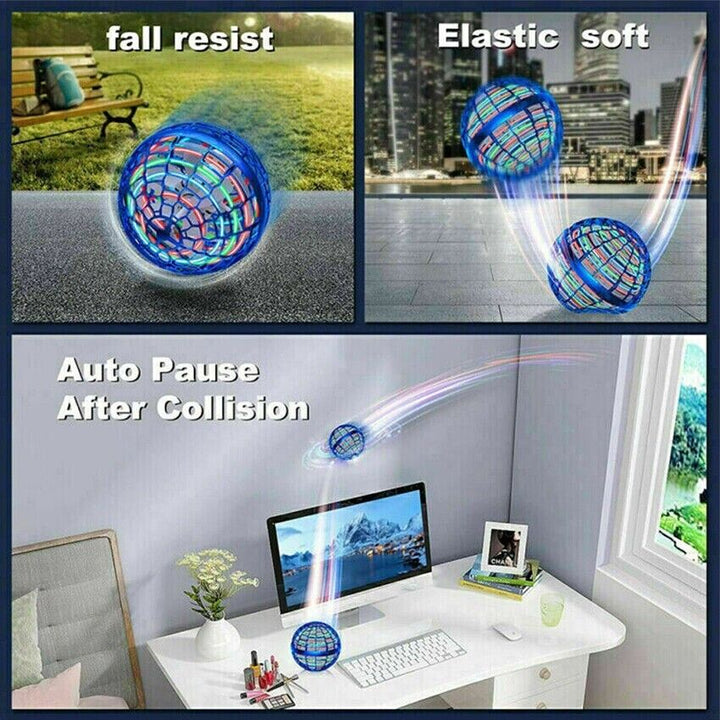 Blue LED Spinning Flying UFO Orb Ball