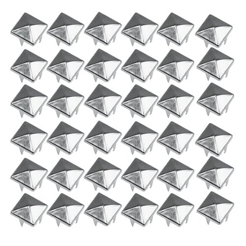 50 Square Gothic 9mm Silver Studs