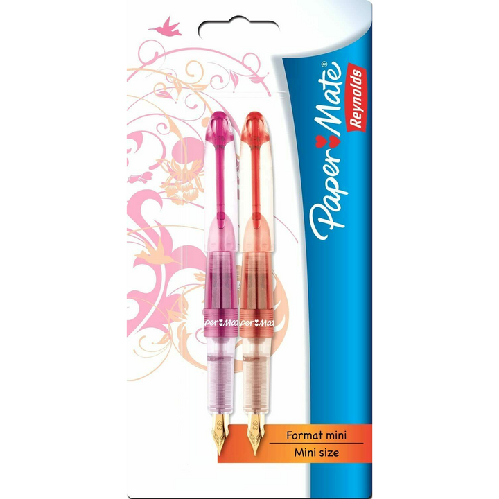 2 Papermate Pink & Orange Mini Fountain Pens