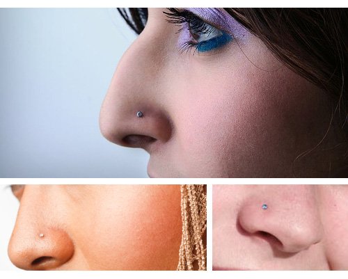 10 Rhinestone Crystal Nose Screws