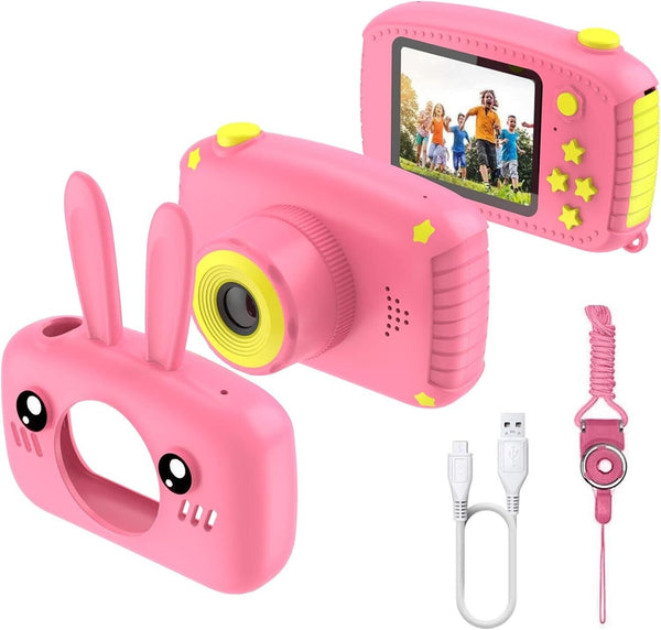 Kids Pink Bunny Rechargable Camera
