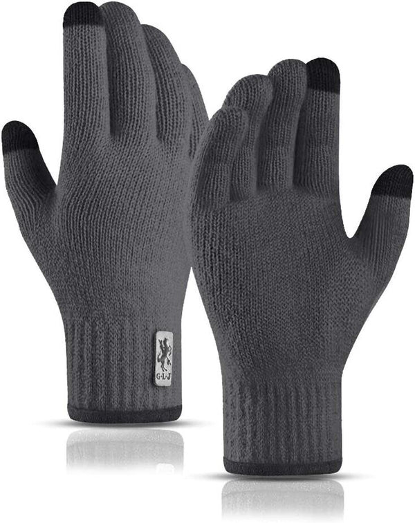 Adult Grey Thermal Knitted Gloves