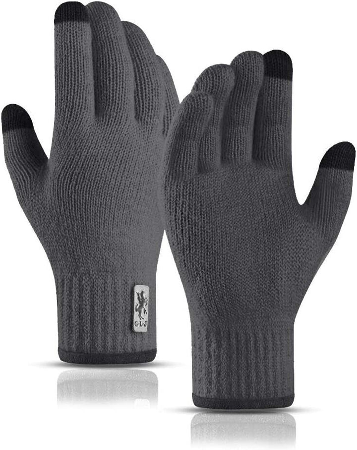 Adult Grey Thermal Knitted Gloves