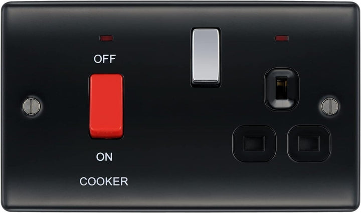 BG Electrical Black Cooker Connection Plug