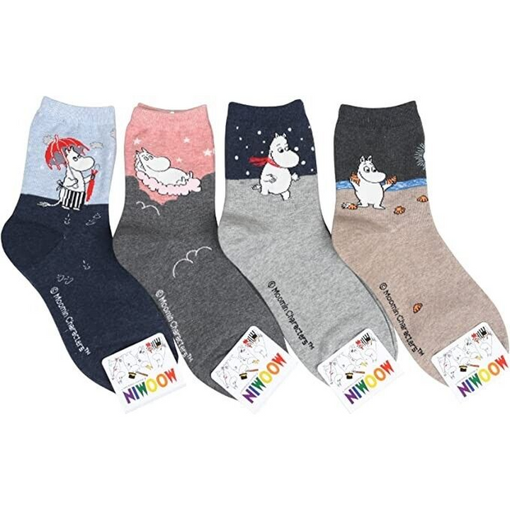 4 Pairs Moomin Cartoon Socks
