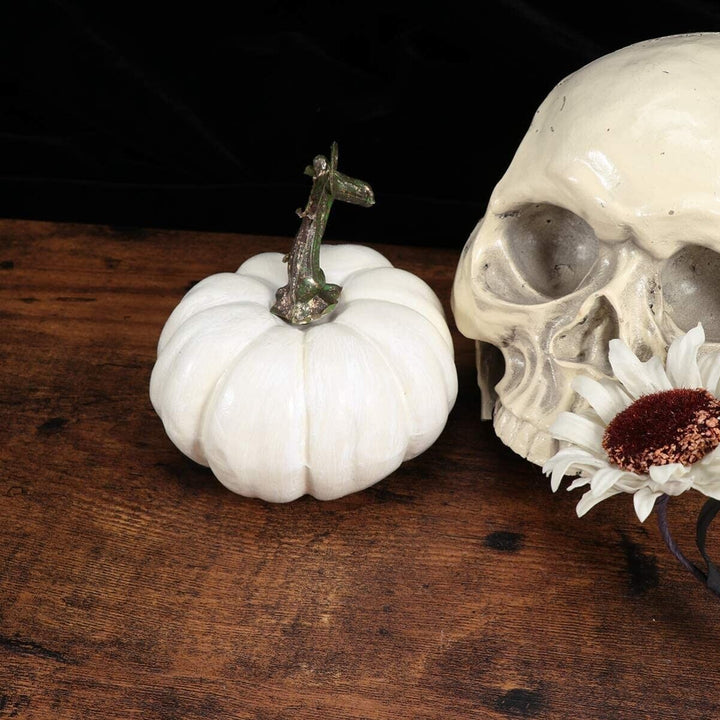 6 White Halloween Foam Pumpkins