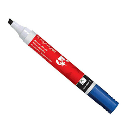 6 Coloured 5 Star Drywipe Markers