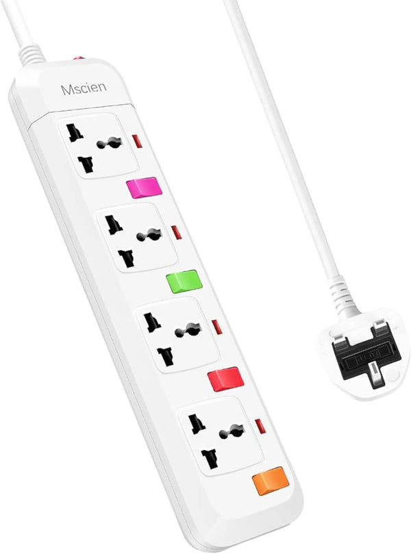 Mscien Universal 4 Gang Strip Extension Lead
