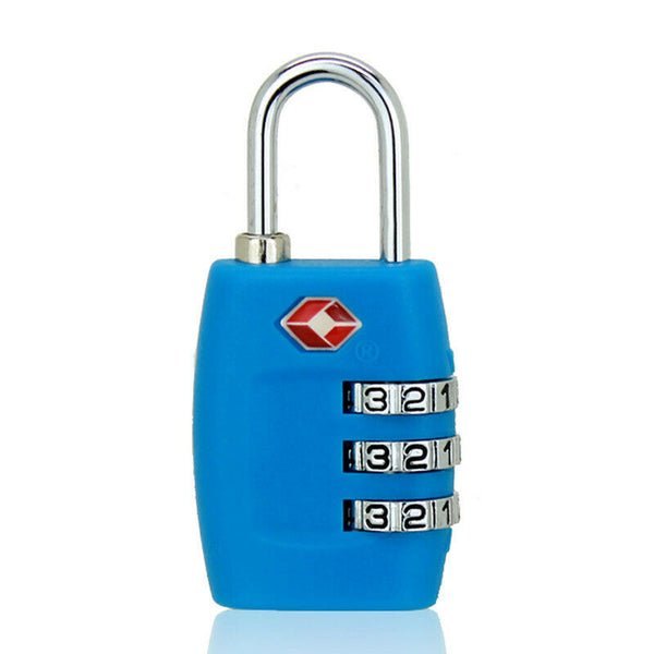 Blue TSA 3-Dial Travel Padlock