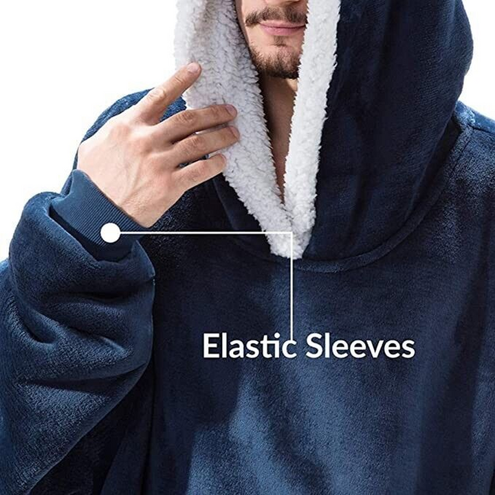 Adult Blue Oversized Sherpa Hoody