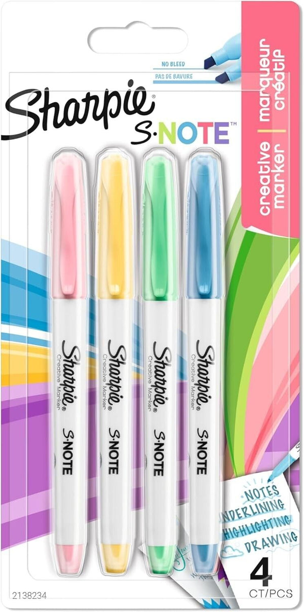 4 Sharpie S-Note Pastel Highlighters