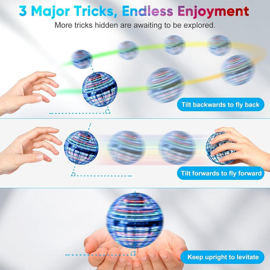 Blue LED Spinning Flying UFO Orb Ball