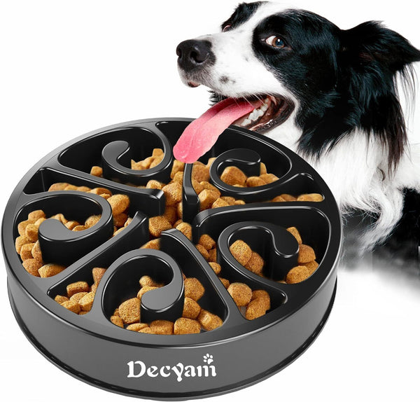 Small Black Slow Feeder Dog Bowl