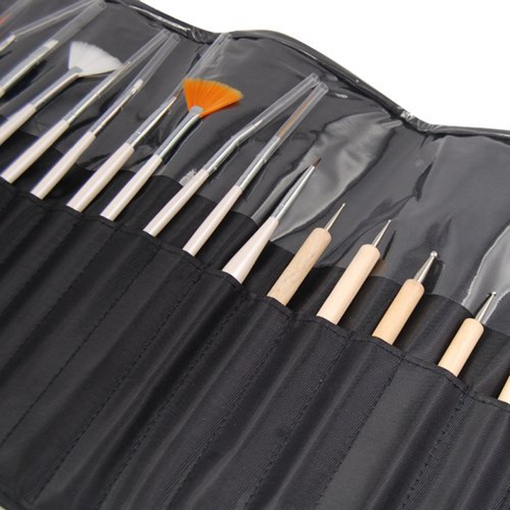 20 Piece Nail Art Tool & Brush Set
