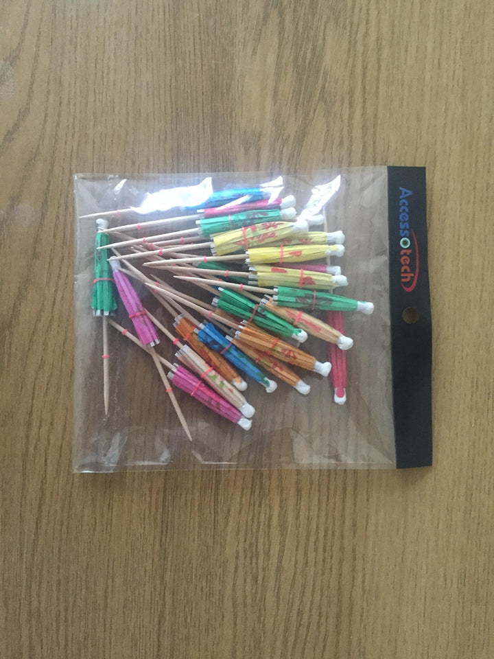 24 Mixed Paper Cocktail Umbrella Sticks