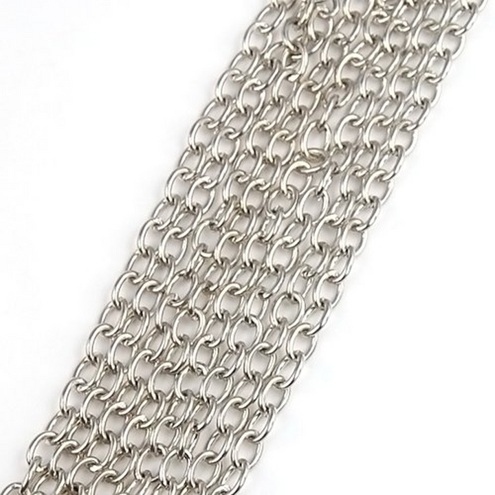 2m Silver Plated 3mmx2mm Link Chain