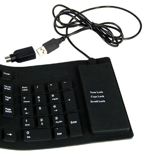Flexible Black Silicone PC Keyboard