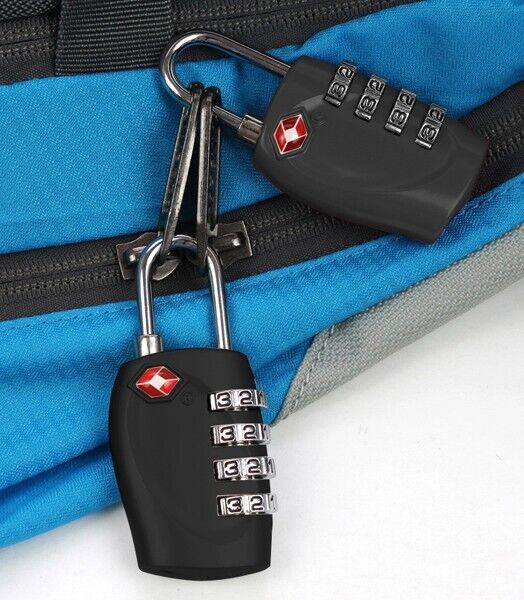 Black TSA Luggage 4-Dial Padlock