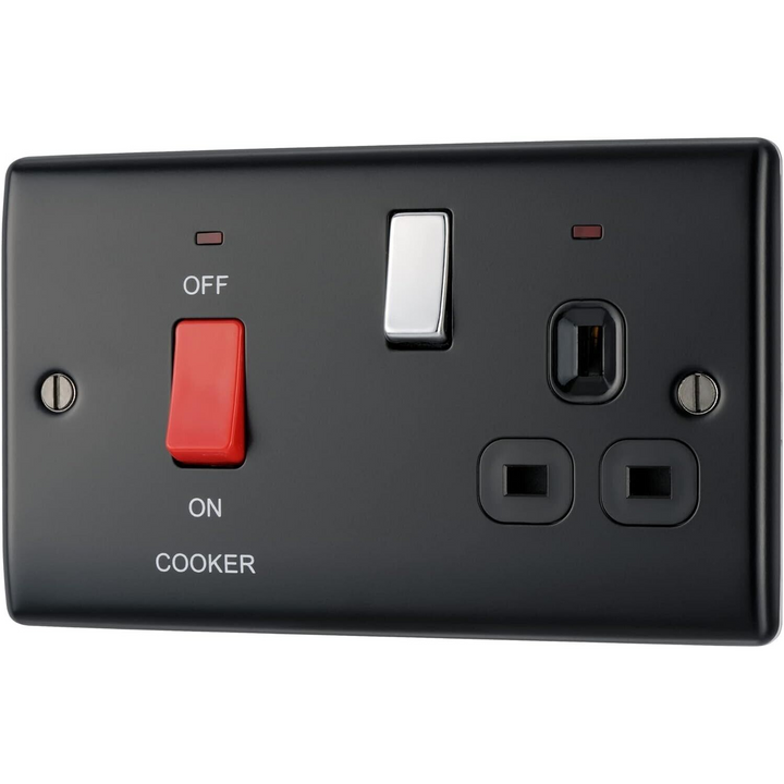 BG Electrical Black Cooker Connection Plug