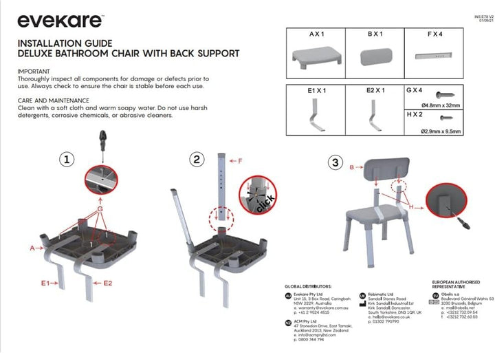Evekare Bath Chair With Support