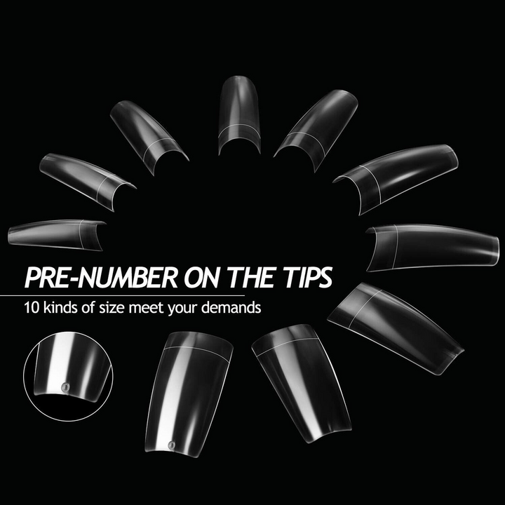 Clear French Nail Tips, Glue & Trimmer Set