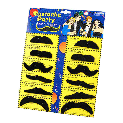 12 Self Adhesive Fake Moustaches