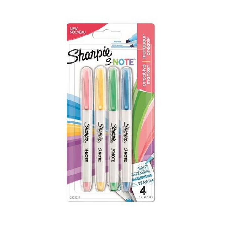 4 Sharpie S-Note Pastel Highlighters