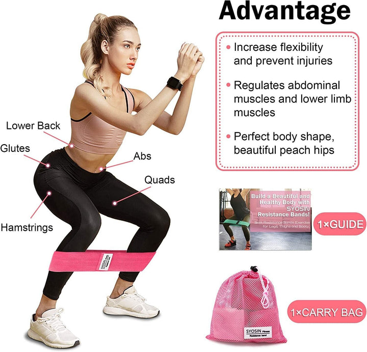 3 Pink Exercise Resistance Bands