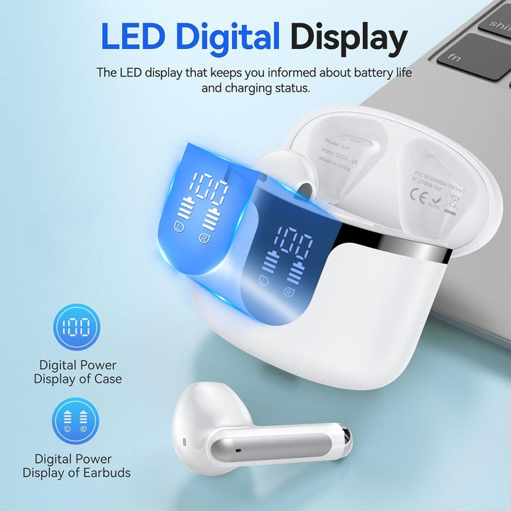 White S47 Wireless Earphones
