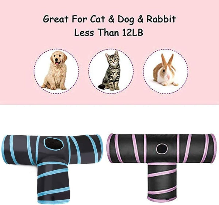 Pink & Black Pop Up Cat Tunnel
