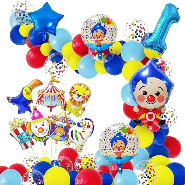 "Age 1" Circus Birthday Balloons Set