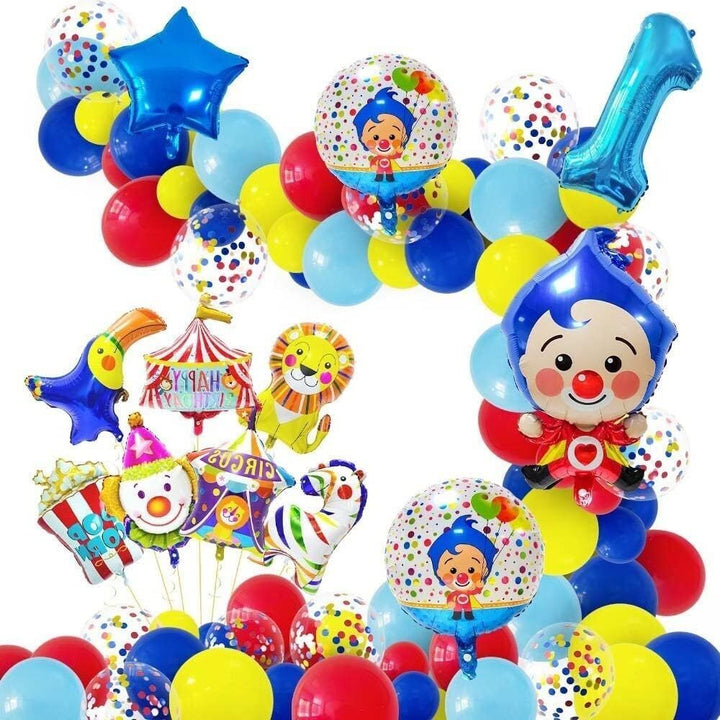 "Age 1" Circus Birthday Balloons Set