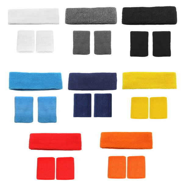 Sports Sweat Band Wristband & Headband Set