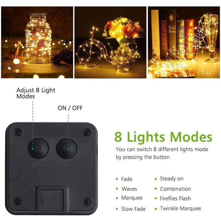 Outdoor 20M Solar 200 LED Strip Lights