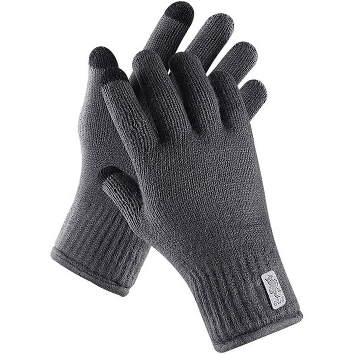 Adult Grey Thermal Knitted Gloves