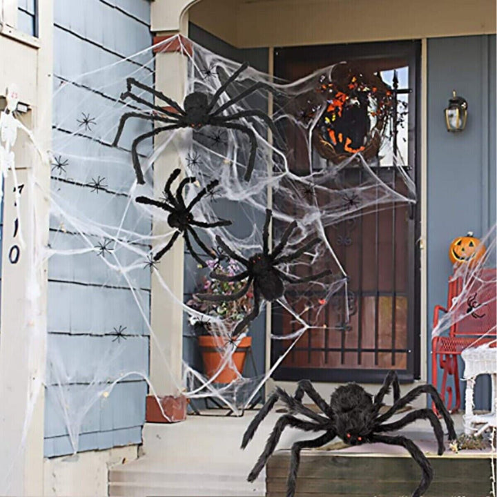 Large Black Flexible Spider Decoration