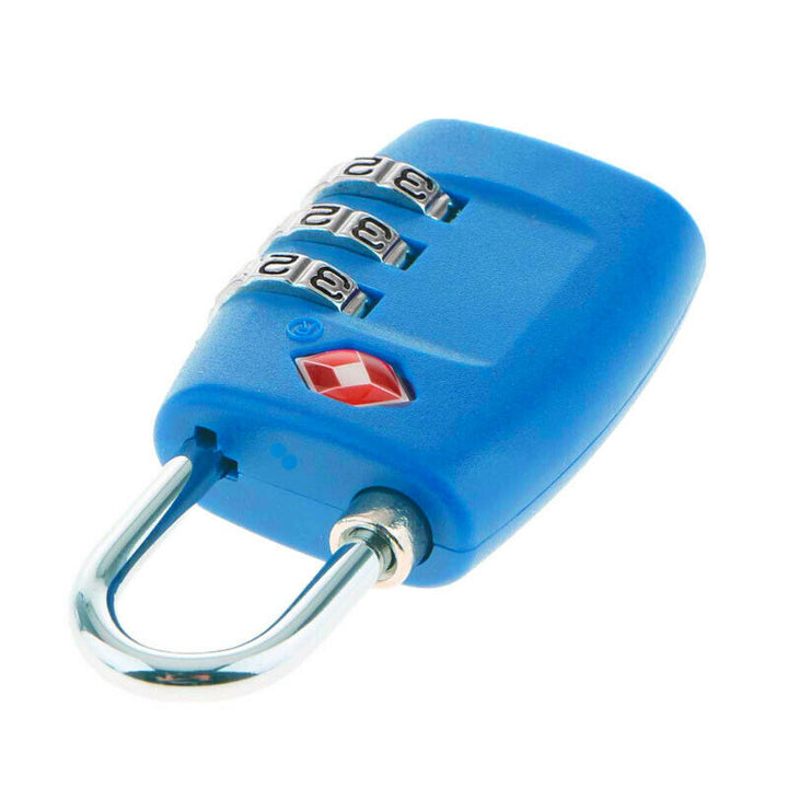 Blue TSA 3-Dial Travel Padlock