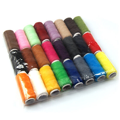 24 Colour Spools Finest Quality Sewing All Purpose 100% Pure Cotton Thread Reel