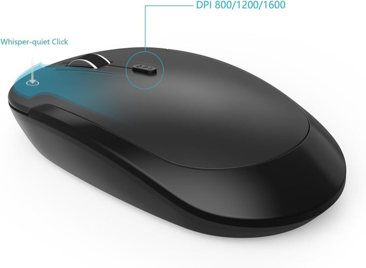 Keyboard and Mouse Wireless Set Bluetooth for Windows Desktop Laptop PC Slim