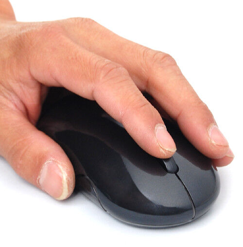 Black USB Wireless 3 Button Optical Scroll Wheel Cordless Mouse for Laptop PC