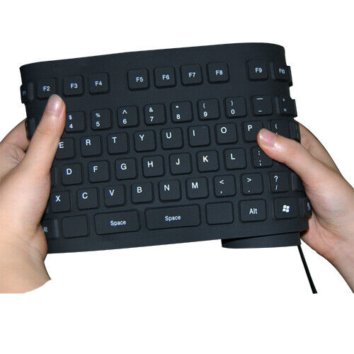 Flexible Silicone Keyboard USB Mini Foldable Keyboard PC Laptop Notebook Travel