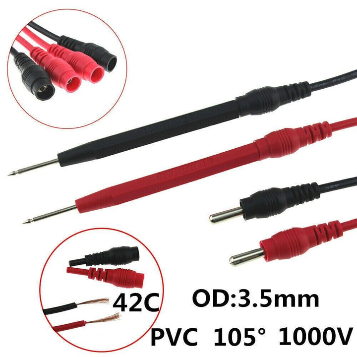 Digital Multimeter Cables Probe Lead Kit Test Electronic Alligator Clip Needle