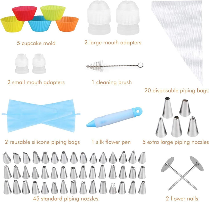 Cake Decorating Tools Kit Bundle Sugarcraft 85 Pcs Cupcake Icing Nozzle Piping