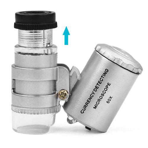 Mini 60x Jewellery Loupe with Light Magnifier Microscope Hallmarks Engraving
