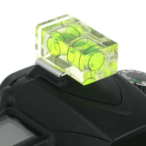 Camera Flash Hot Shoe Spirit Level Double 2 Axis Bubble Mount for SLR DSLR Canon