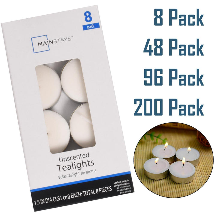 Tea Lights Candles Bulk Long Burn Night Light Unscented Christmas Decorations