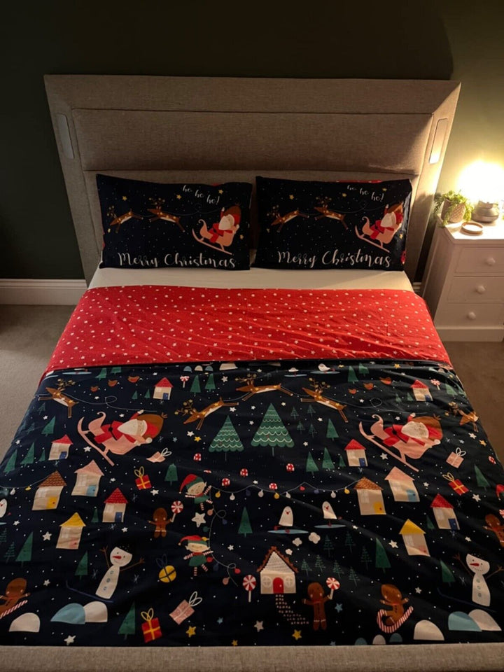 Christmas Duvet Cover King Size Sets with 2 Pillowcases Bedding Glow In Dark